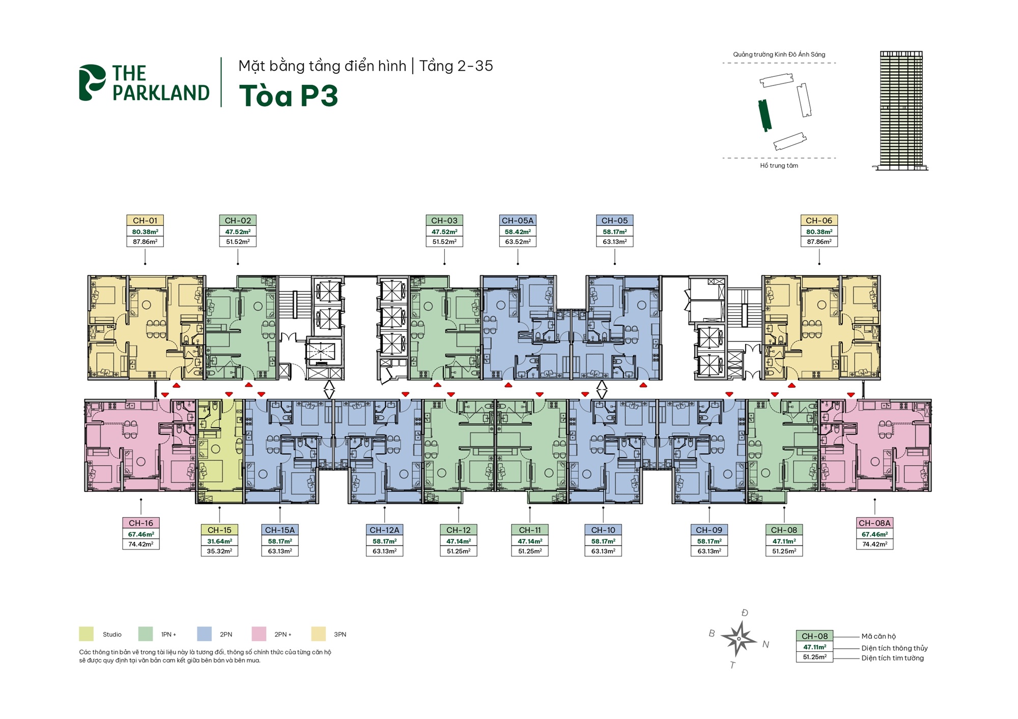 mặt bằng tòa p3 dự án the parkland ocean park 2