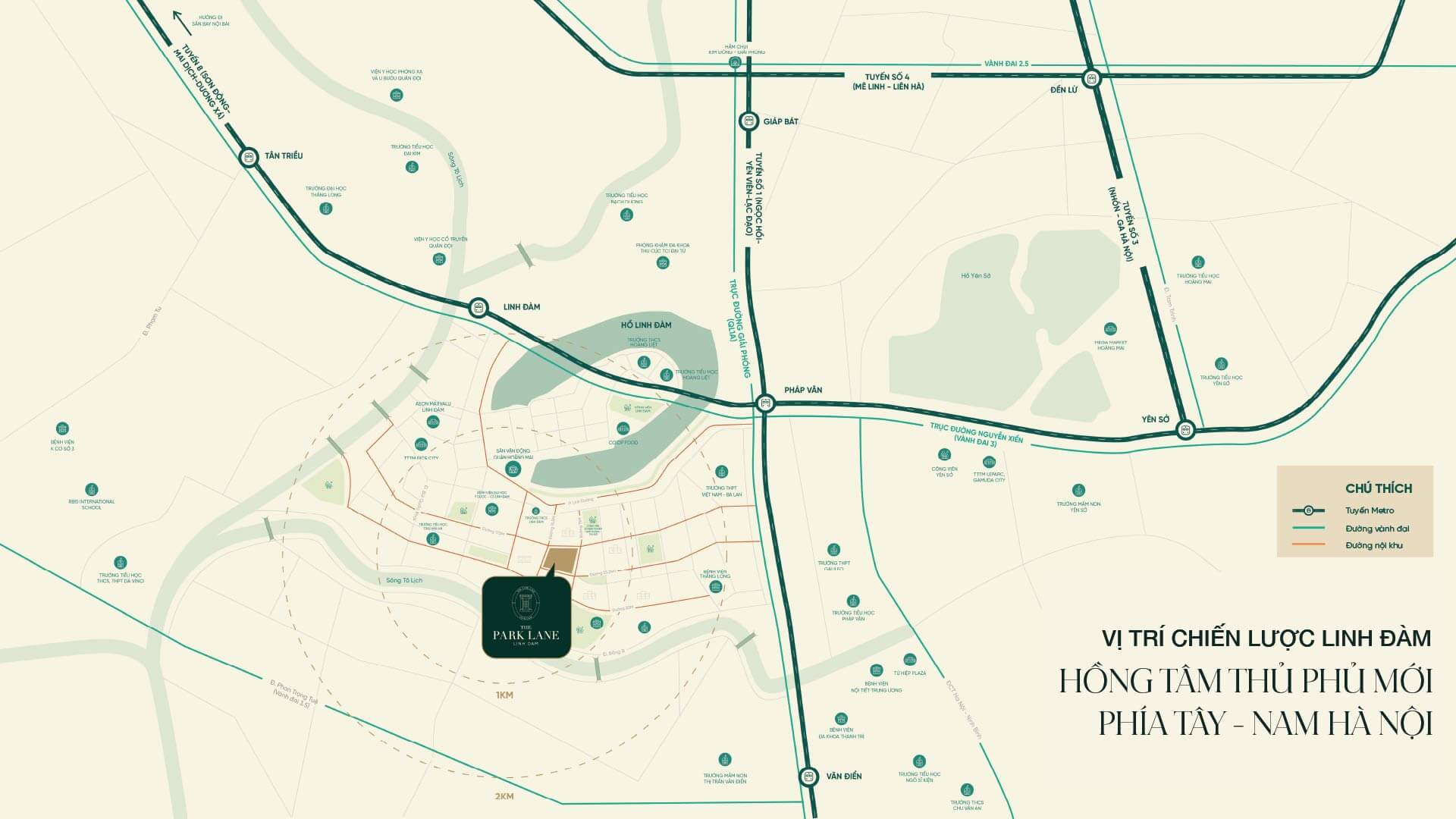 vị trí dự án the park lane linh đàm