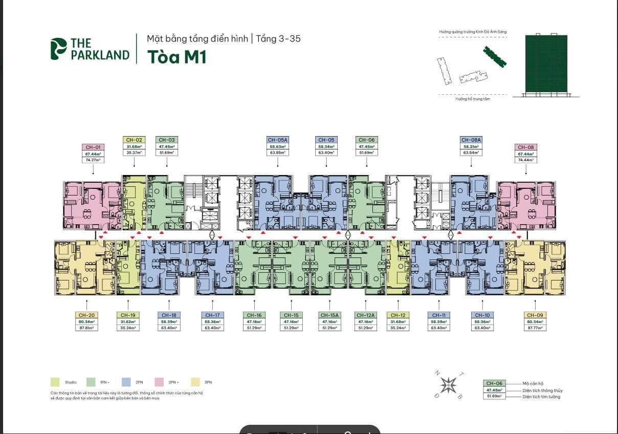 mặt bằng tầng 3-35 tòa m1 dự án prime garden the parkland imperia ocean city
